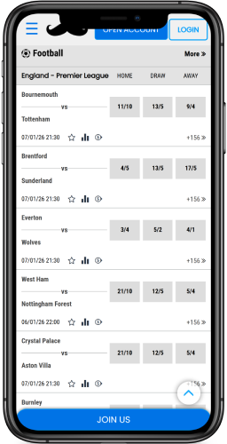 Mobile screenshot of the Mr. Play betting page