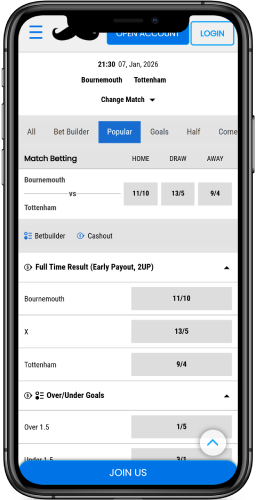 Mobile screenshot of the Mr. Play live betting page