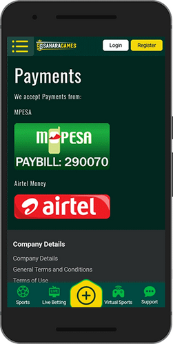 payment methods on screen