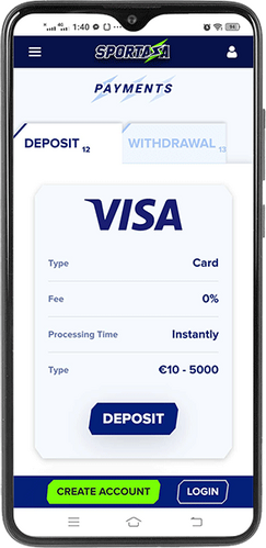 sportaza payment option visa