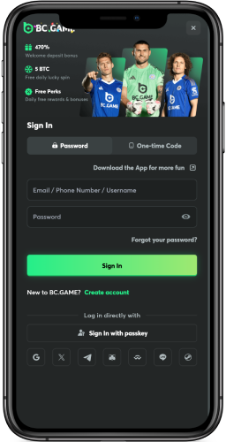 Screenshot of the login page