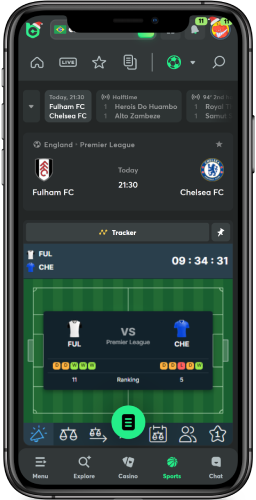 Screenshot of the markets page