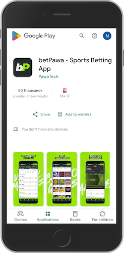 Mobile screenshot of betPawa in Google Store