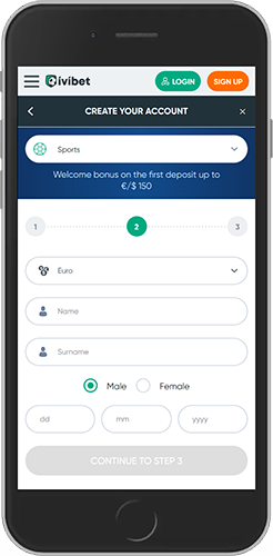Mobile screenshot of the Ivibet login page 2