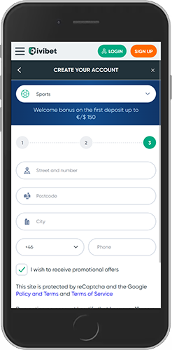 Mobile screenshot of the Ivibet login page 3