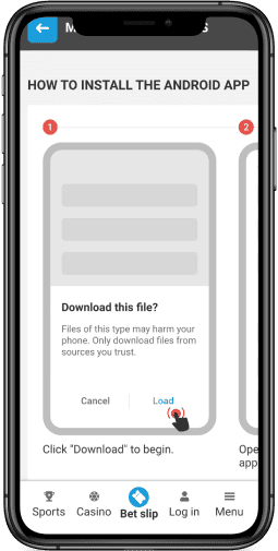 Screenshot of the Megapari android app