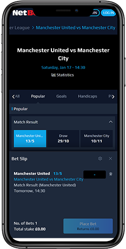 Mobile screenshot of the NetBet sport page 3