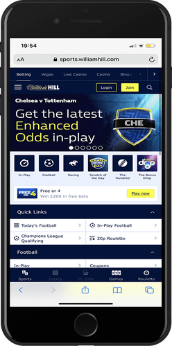 William Hill betting page
