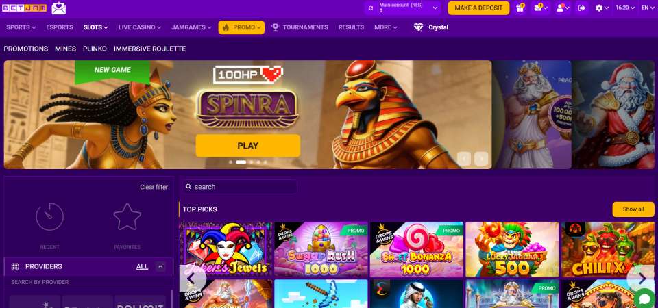 betjam casino page screenshot