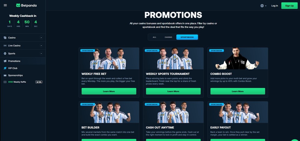 Screenshot of the Betpanda.io promo page