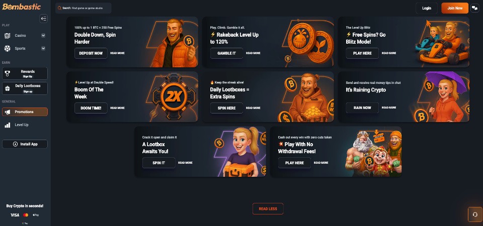 The screenshot of Bombastic promo page