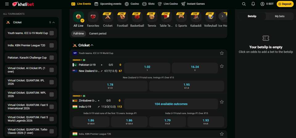 khelibet live page screenshot