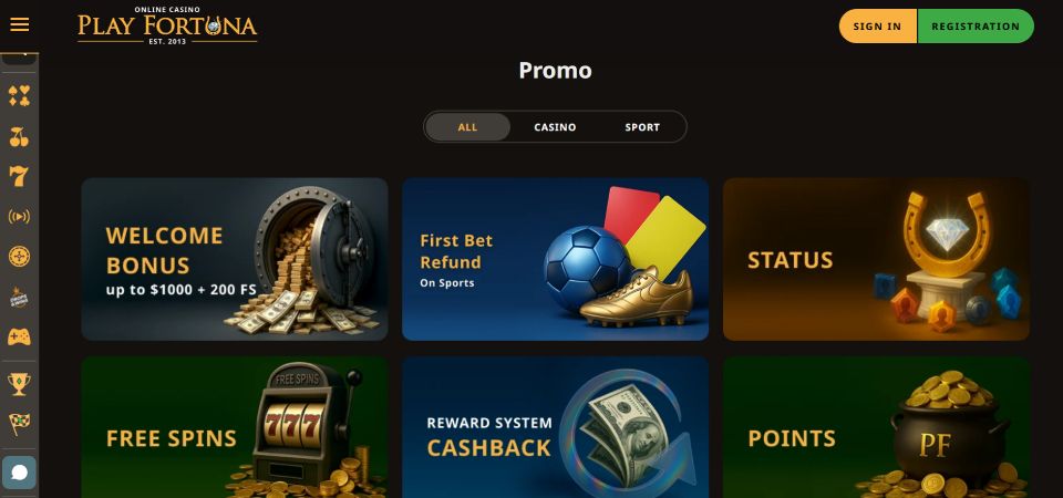 playfortuna promo page screenshot