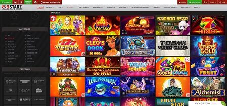 Screenshot of the 888Starz Casino page