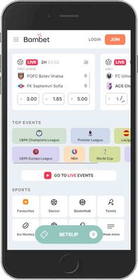 Bambet mobile app - homepage