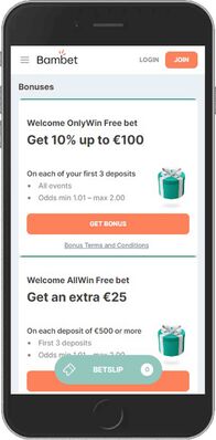 Bambet mobile app - promo page