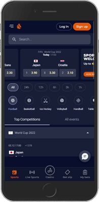 Ninecasino mobile app - sports page