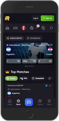 Richy mobile app - sports page