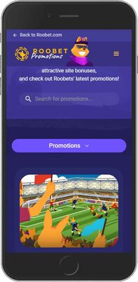 Roobet mobile app - promo page