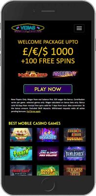 Vegas Mobile Sport mobile app - homepage