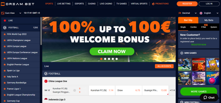 Dreambet Live Betting