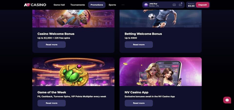 Bookmaker NV.Casino screenshot