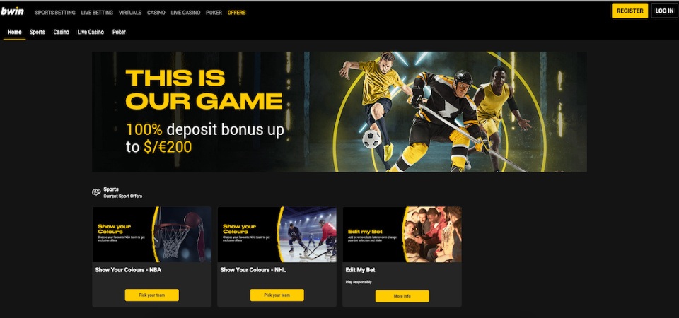 The illustration of Bwin promo page