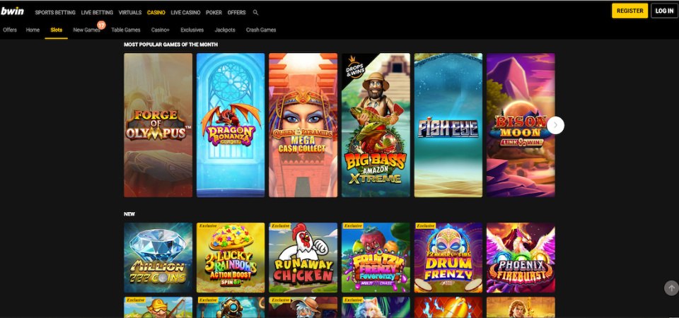 Ther screenshot of Bwin casino page