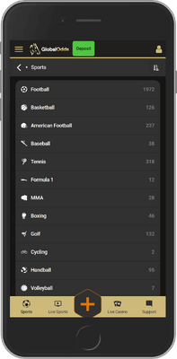 Global Odds sport page