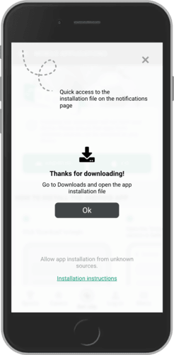 Screenshot of the Planbet Android downloaded app
