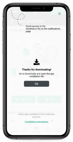 Screenshot of the Planbet Android downloaded app