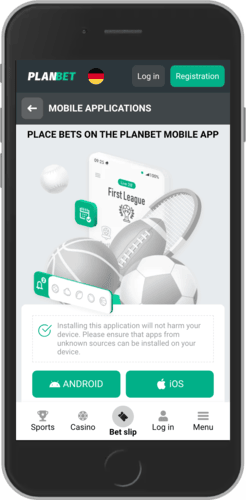 Screenshot of the Planbet apps page