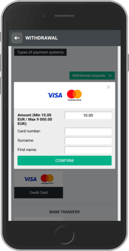 Withdraw with Planbet mobile