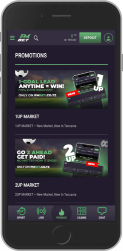 Mobile screenshot of the PMbet promo page