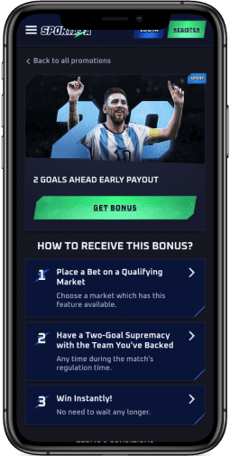 Mobile screenshot of the Sportaza Early Payout