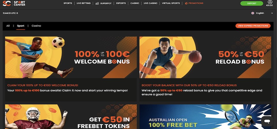 screenshot promo page sportcenter