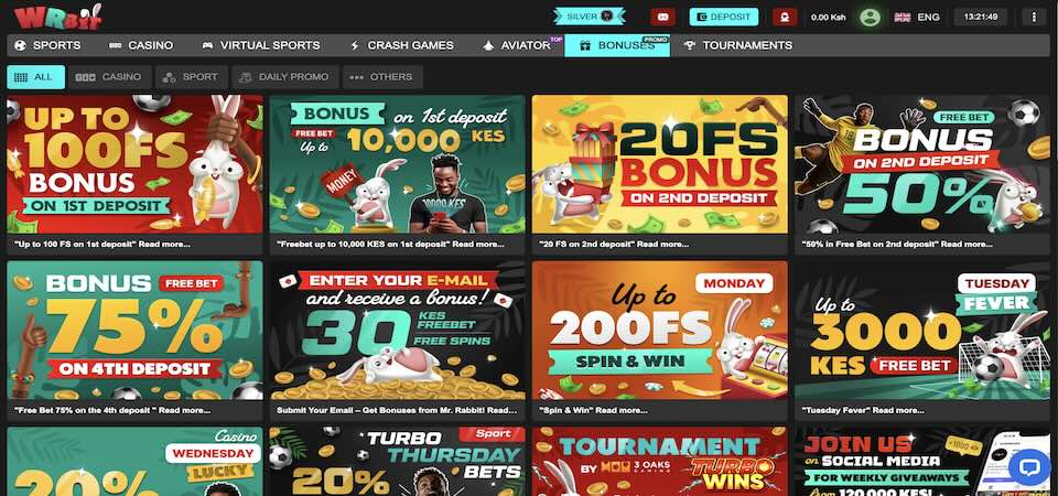 Screenshot of the Wrbet promo page