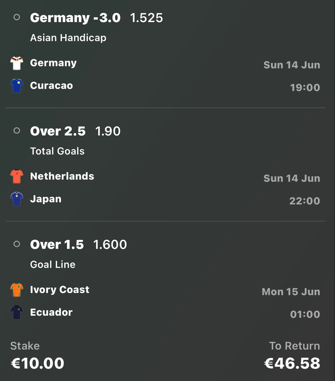 June 14 parlay