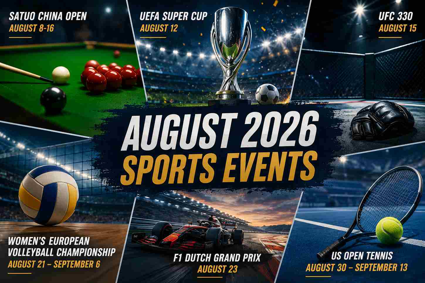 Sports calendar August