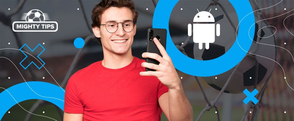 Man holding android phone