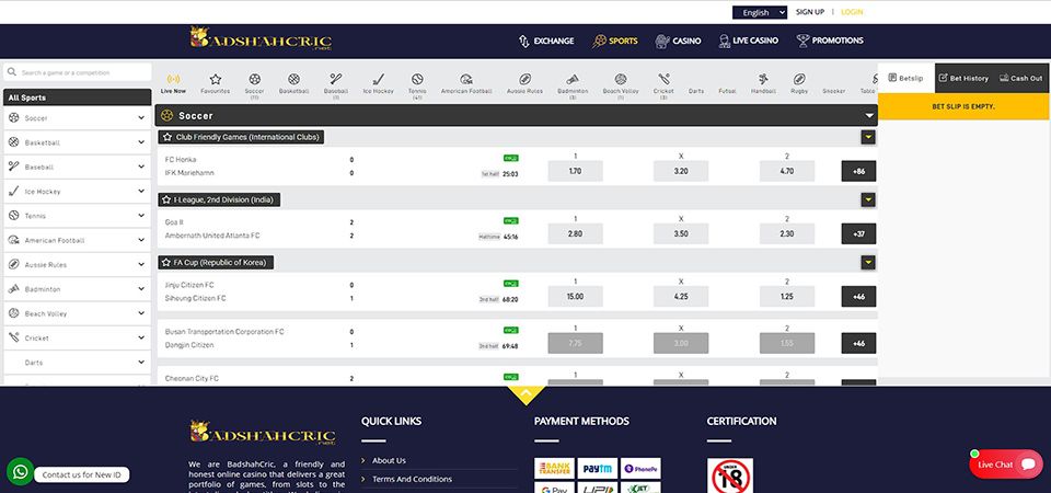 Badshahcric LIVE betting