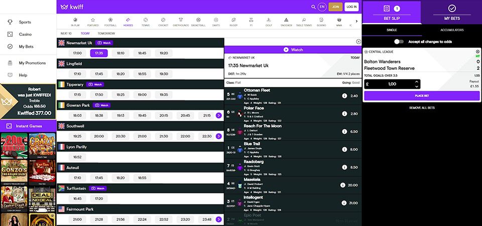 Betkwiff betting markets: short guide