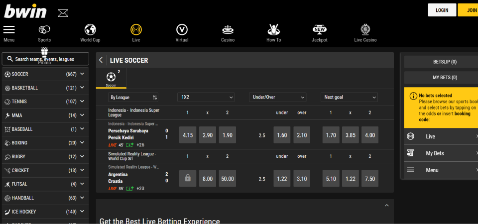 Bwin Review LIVE Betting