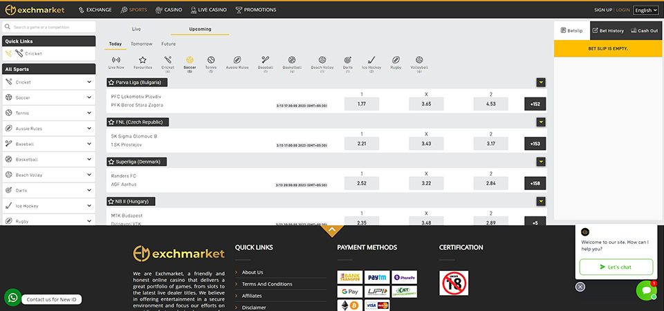 Exchmarket Betting Markets: Short guide