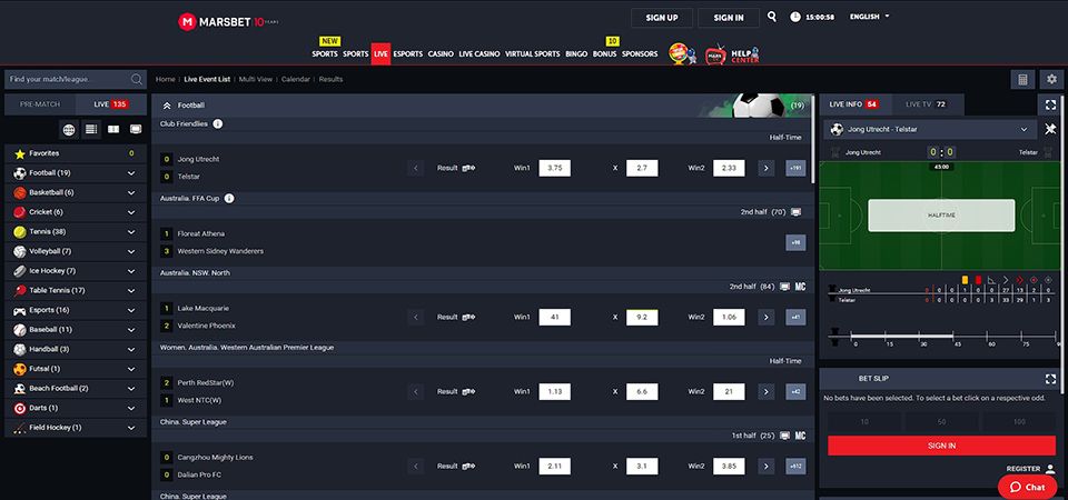 Marsbet LIVE betting