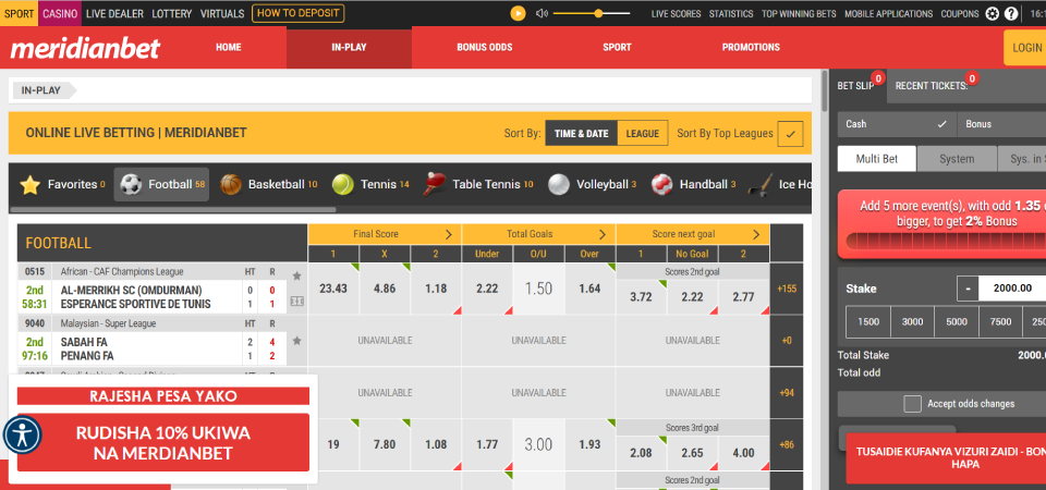 Meridianbet LIVE Betting & LIVE Streaming
