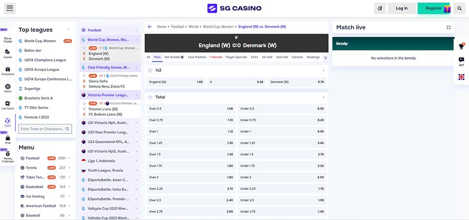 SG Casino Betting Markets: Short guide