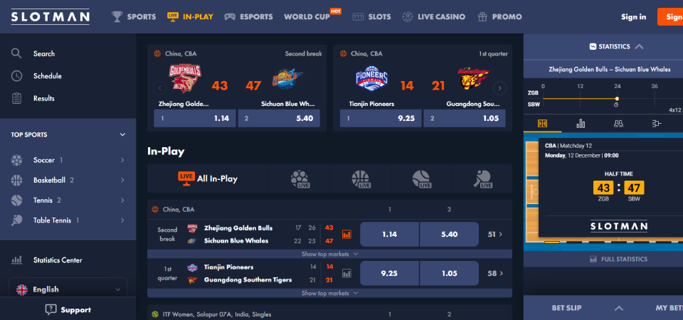 Slotman Review LIVE Betting