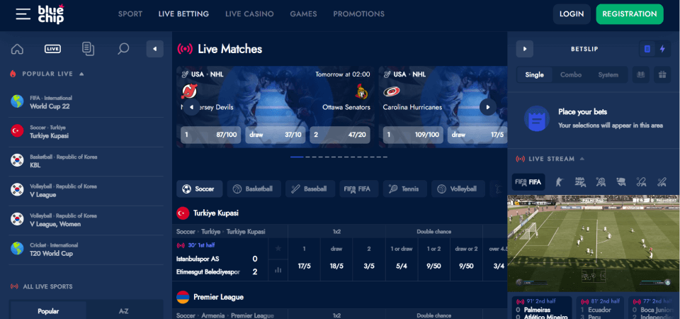 Bluechip LIVE Betting