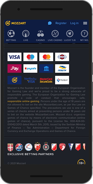 payment methods mozzart